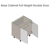 24" Base Cabinet High Single Door Grey