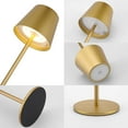 thumbnail image 6 of Ralbay 1 Pack Gold LED Cordless Table Lamp, 5000mAh Rechargeable Battery Lamp, Stepless Brightness Gold Dining Table Lamps, IP54 Waterproof Battery Powered Lamps Outdoor Cordless Table Lamps, 6 of 9