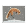 thumbnail image 4 of Stupell Industries Jumping Fox Winter Snowfall Holiday Painting White Framed Art Print Wall Art, 4 of 5