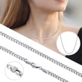 thumbnail image 2 of La moda de las mujeres de 18 pulgadas de acero inoxidable collar de plata cadena de cuello sin colgante de plata collar de cadena para las mujeres, 2 of 8