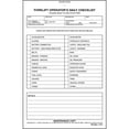 Forklift Operator Daily Checklist 25 Per Pack - Book Format, 2-Ply with ...