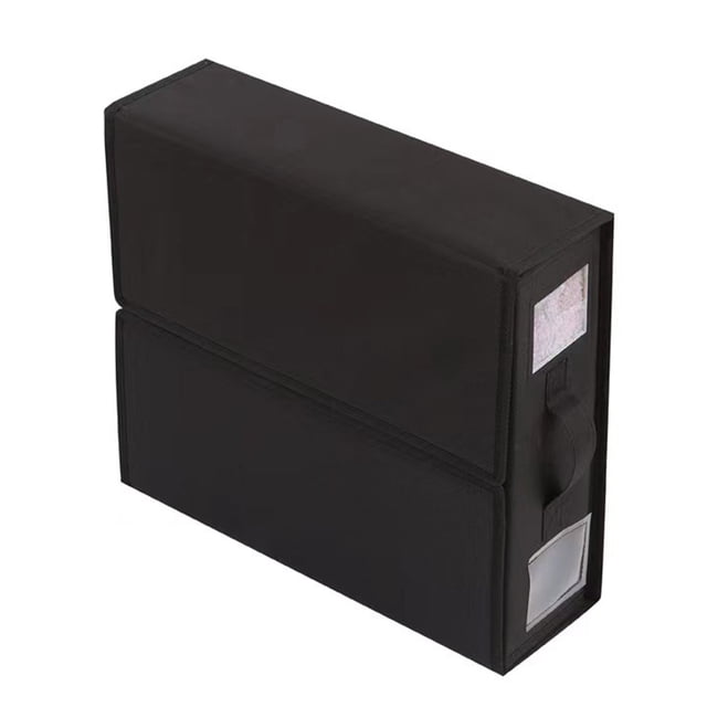 Bearachild Caja de almacenamiento plegable de tela Oxford con múltiples capas, fácil de almacenar las necesidades diarias Almacenamiento y organización del hogar negro