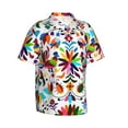 thumbnail image 2 of Bixox Men's Hawaiian Shirts Men's Mexican Bright Style Print Short-Sleeve Shirt-Large, 2 of 8