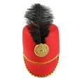 thumbnail image 3 of Sombrero de banda , sombrero mayor, sombrero de novedoso, con tambor de plumas, sombrero mayor para juegos de rol, disfraces, cosplay rojo Yinane Sombrero de banda, 3 of 8