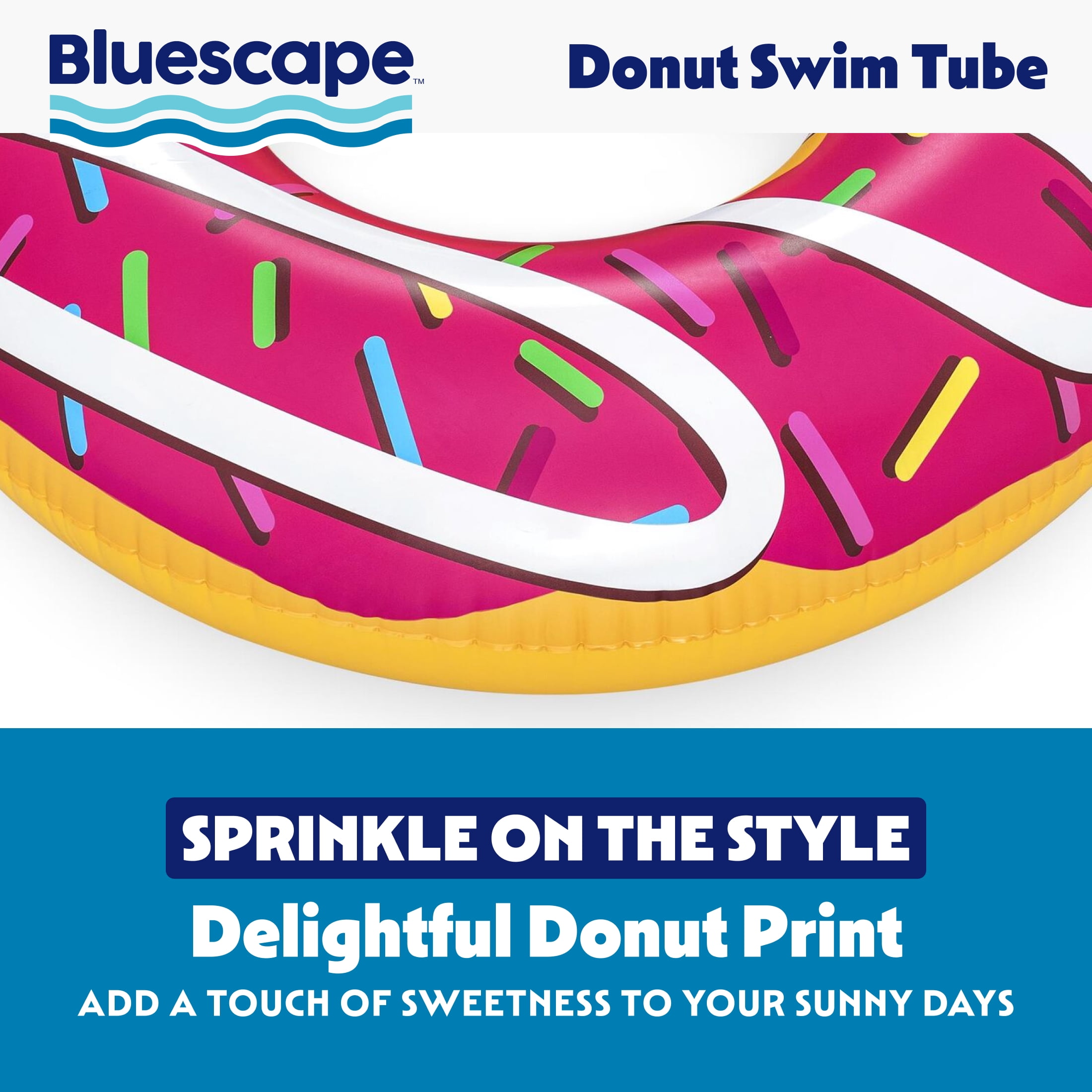 Bluescape 45" Multicolor Donut Pool Ring Float, Kids and Adults
