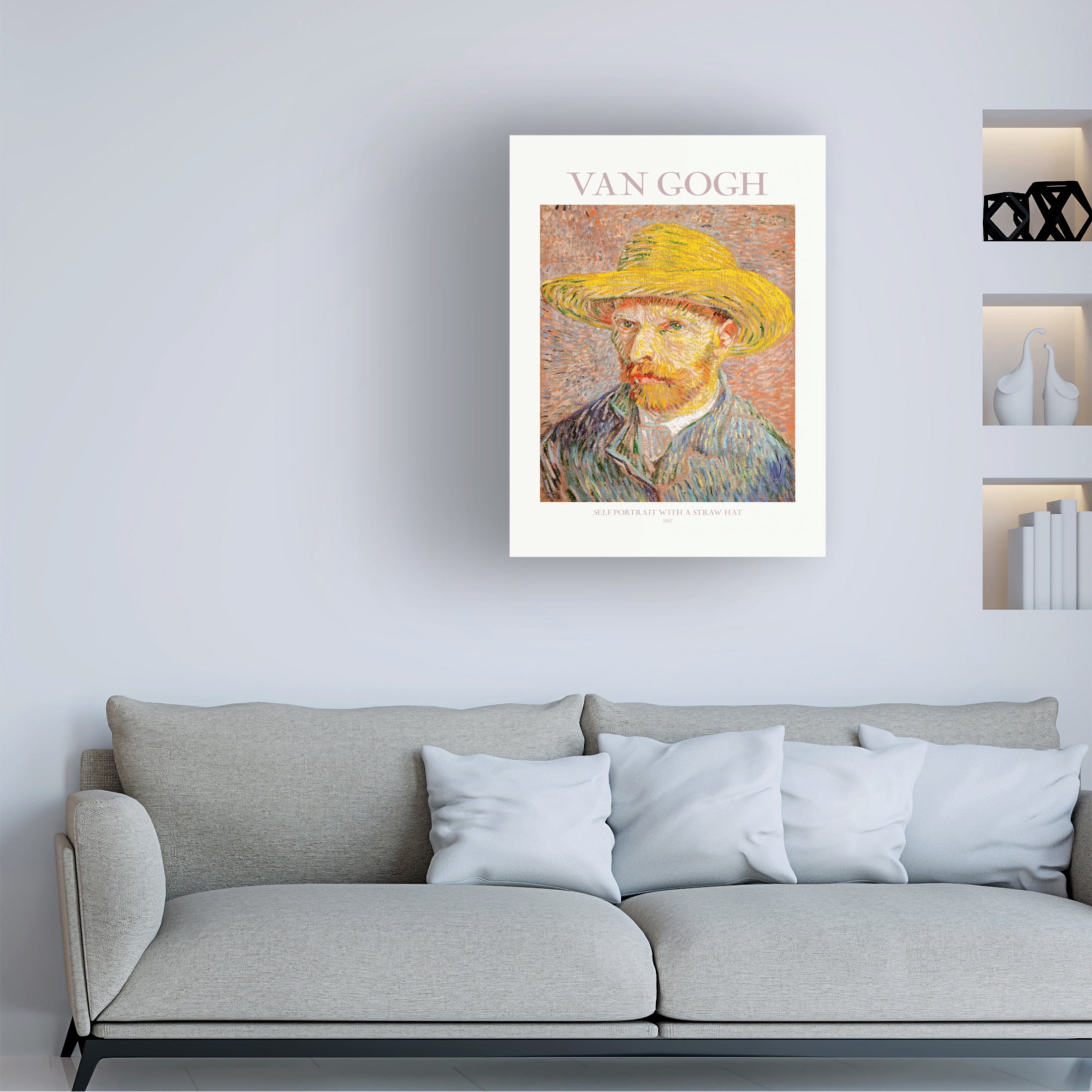 Trademark Fine Art Pictufy Self Portrait With Straw Hat Canvas Wall Art