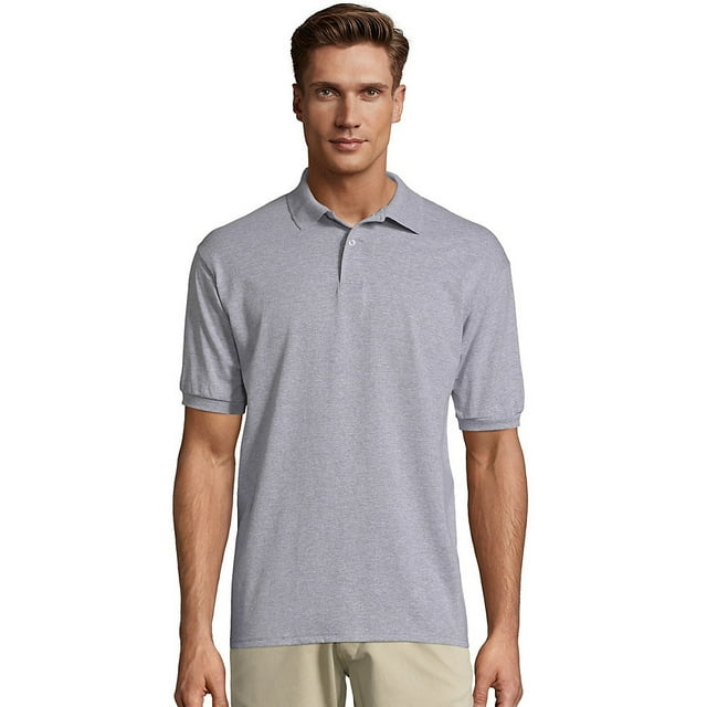 Hanes Men's Cotton-Blend EcoSmart Jersey Polo - 054X