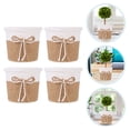 thumbnail image 3 of 4pcs Imitation Paper-woven Flowerpots Plant Pots Simple Plants Container, 3 of 8