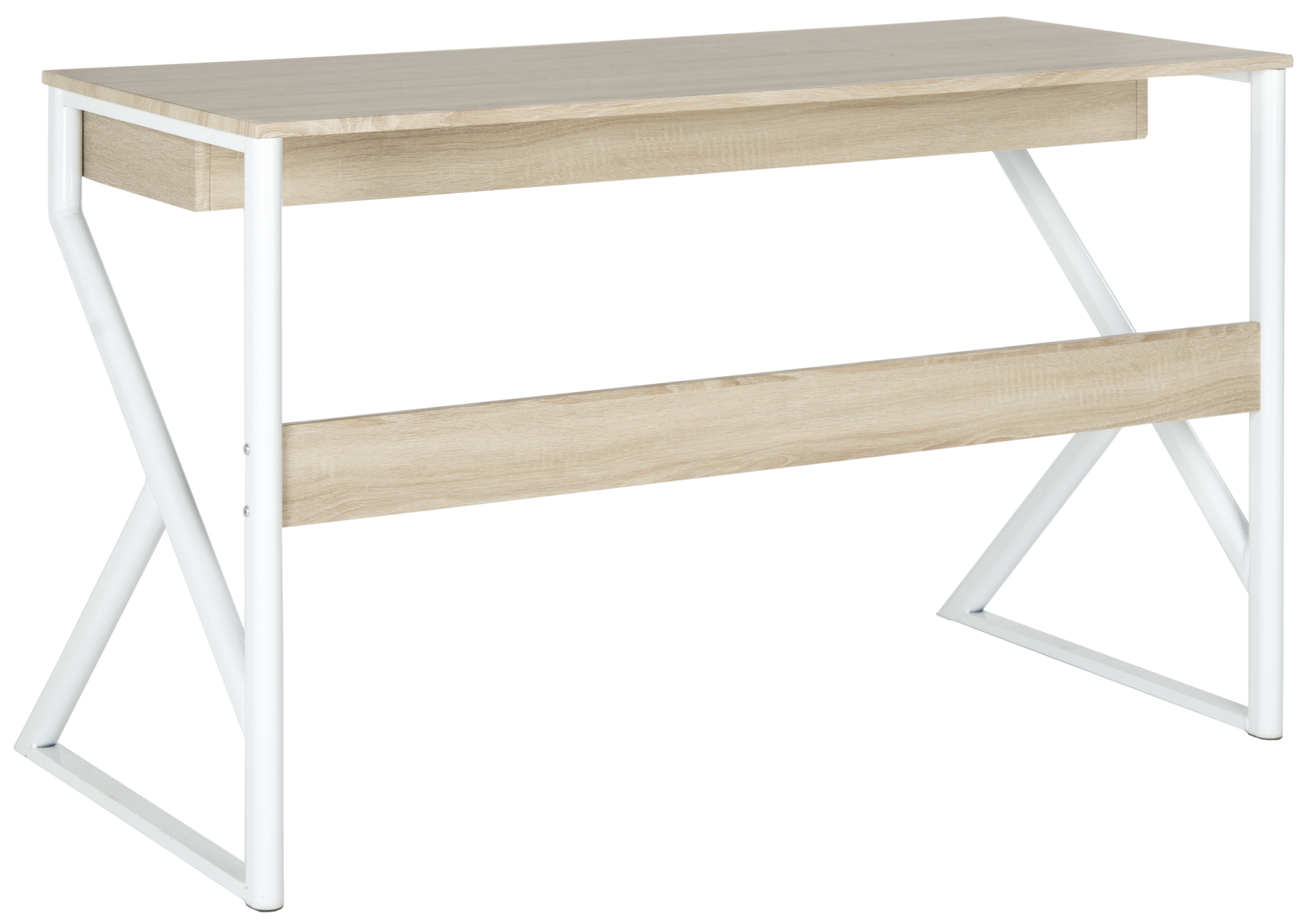 SAFAVIEH Bryant Modern Glam Computer Desk, Natural/White