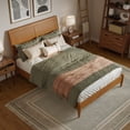 thumbnail image 4 of Valencia Full Solid Wood Low Profile Sleigh Platform Bed in Light Toffee, 4 of 13