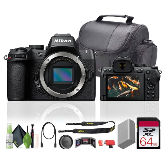 Nikon Z50II Mirrorless Camera Body Bundle With 64GB Memory Card   Cleaning Kit