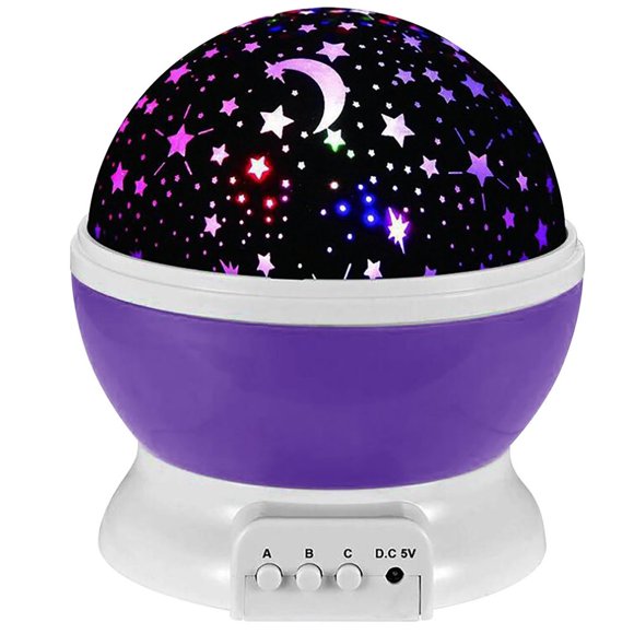 CNKOO Kids Stars Night Light Projector 360-Degree Rotating Moon Star Nightlight