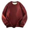thumbnail image 1 of Styesk Mens Shirts Man Solid Color Round Neck Loose Pullover Hoodie, 1 of 3