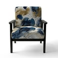 thumbnail image 4 of Designart "Abstract Pattern With Blue & Golden Textures II" Upholstered Abstract Accent Chair and Modern & Contemporary Arm Chair - Multiple Color & Pattern, 4 of 5