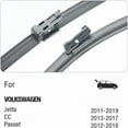 thumbnail image 2 of 24"+19" Windshield Wiper Blades Replacement For VW Volkswagen Jetta 2011-2023 Passat 2012-2018 CC 2013-2017, Premium All-Season Automotive Replacement Windshield Wiper Blades For My Car-Top Lock 16mm, 2 of 3