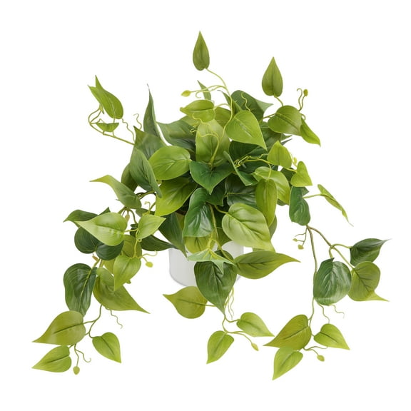 PARMPH Artificial Desk Plants with Imitation Ceramic Pot, Realistic Faux Green Dill Potted Plants Greenery for Home Office Shelf Indoor Outdoor Decor (1 Pack)