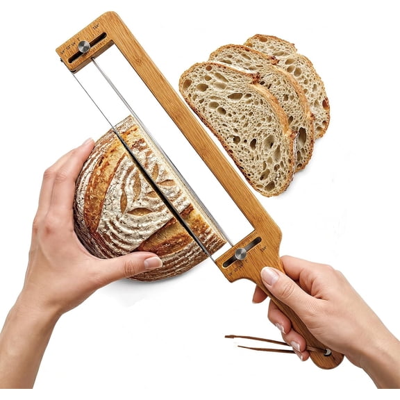 Bread Slicer-Adjustable Bread Knife with Bread Lame for Sourdough Bread | Bread Knife for Homemade Bread, Adjustable Bread Slicer, Bread Cutter with Slicing Guid,304 Stainless Steel Sharp Blades