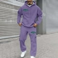 thumbnail image 2 of BOOMNY Mens Sweatsuits Letter Graphic Hoodies Baggy Sweatpants 2Pcs Gym Sweat Suits Running Jogging Fall Winter Athletic Tracksuit Outfits, 2 of 4