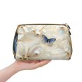 thumbnail image 4 of Naloa Elegant Butterflies And Pearls Leather Makeup Bag for Purse Travel, Portable Small Cosmetic Organizer for Women and Girls, Make up Bag with Zipper, 4 of 8
