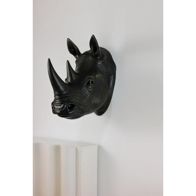 Decoración de pared Hi-Line con forma de cabeza de rinoceronte, 18 x 37 x 33 cm, 2 kg