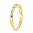 thumbnail image 3 of 10kt Yellow Gold Womens Round Diamond Twist Stackable Band Ring 1/4 Cttw, 3 of 4