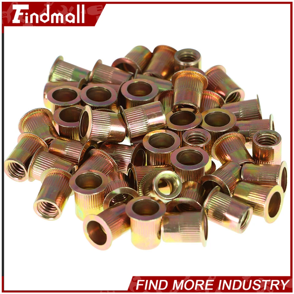 CIRCLE- Findmall 50 Pack 3/8-16 Rivet Gun Nuts Rivet Nuts Threaded Insert Nutsert