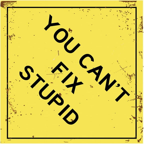 You Can't Fix Stupid Metal Sign