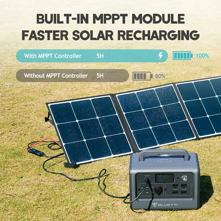  BLUETTI Solar Generator EB70S with PV200 Solar Panel Included,  716Wh Portable Power Station w/ 4 120V/800W AC Outlets, LiFePO4 Battery  Pack for Outdoor Camping, Road Trip, Emergency : Patio, Lawn & Garden