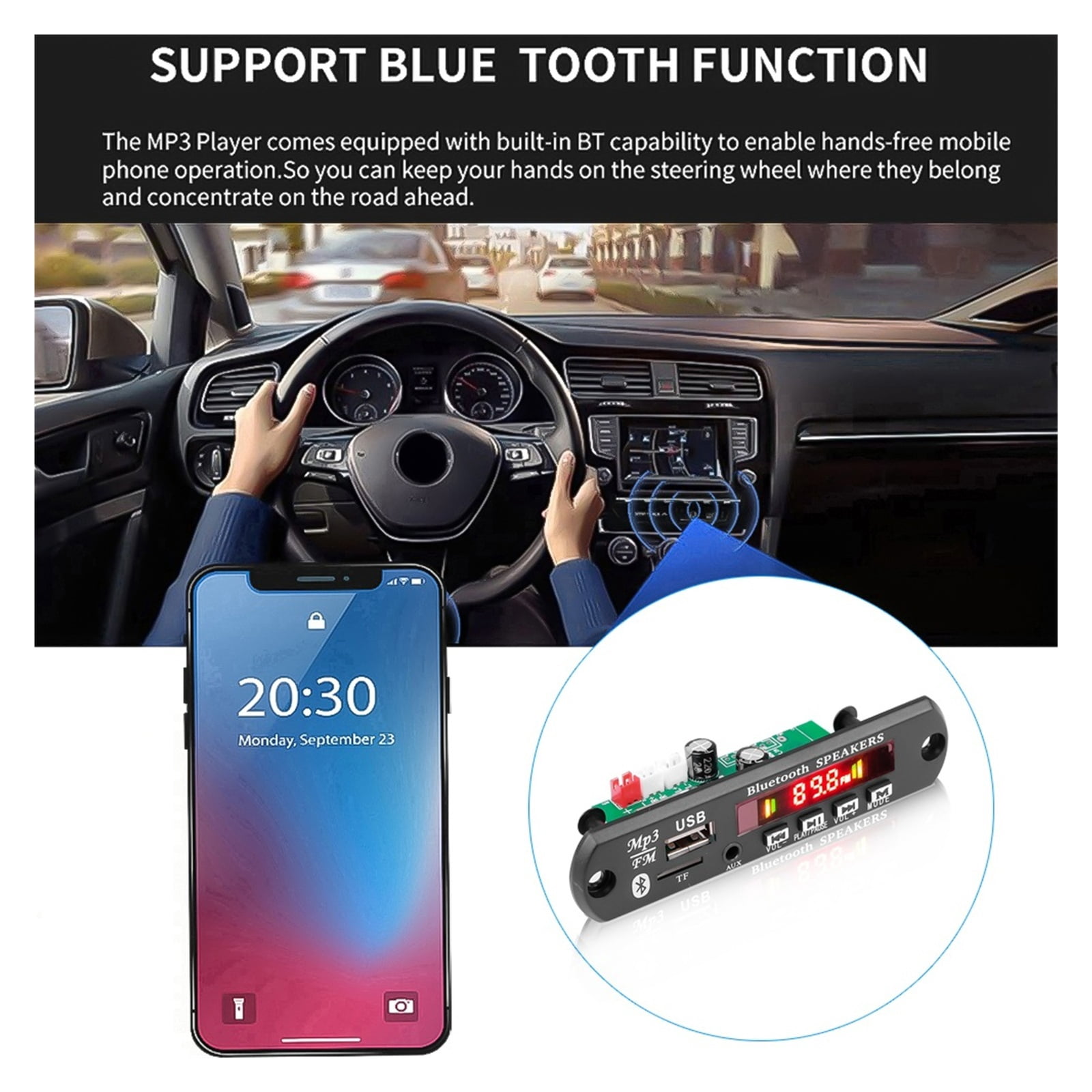 Sound Amplifier 40W Bluetooth 5.0 Class 10W~80W HiFi Stereo Wireless Music Player