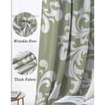 thumbnail image 3 of Baroque Sage Green Blackout Curtains for Bedroom Living Room Darkening Curtains 90 Inch Vintage Damask Classic Floral Black Out Window Curtain Privacy Window Treatment Grommet Drapes 52"x90"x2, 3 of 9