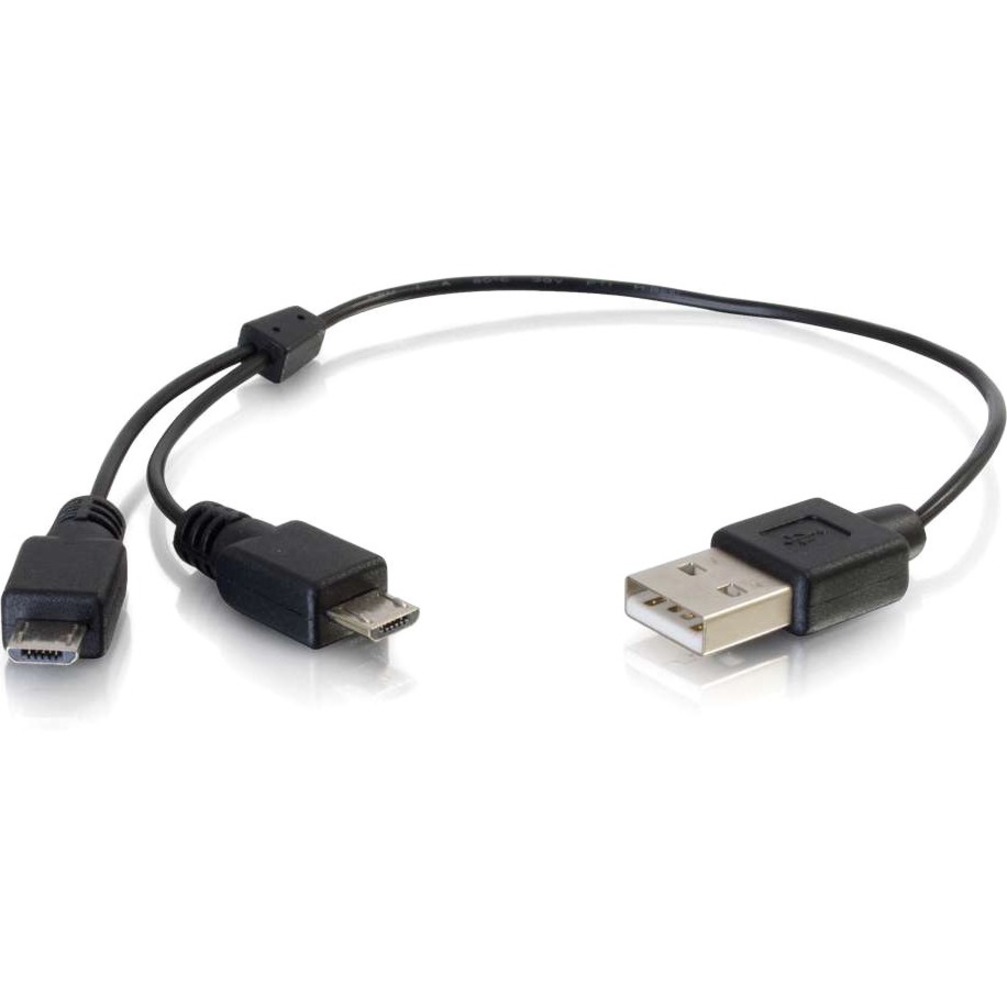 C2G USB Charging Cable, USB Y Cable USB A to Two USB Micro B - image 1 of 1