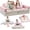 Pink, variant on MOOSENG 13-Piece Modular Kids Play Couch, Convertible Foam Floor Sofa for Playroom, Velvet Cover, Build-Your-Own Creative Furniture for Toddlers