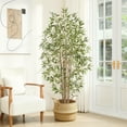 thumbnail image 5 of 5ft Artificial Bamboo Tree Indoor - Tall Faux Bamboo Plant with Natural Wood Trunk in Designer Pot with Wood Chips - Fake Plant for Home Office & Living Room, 5 of 10