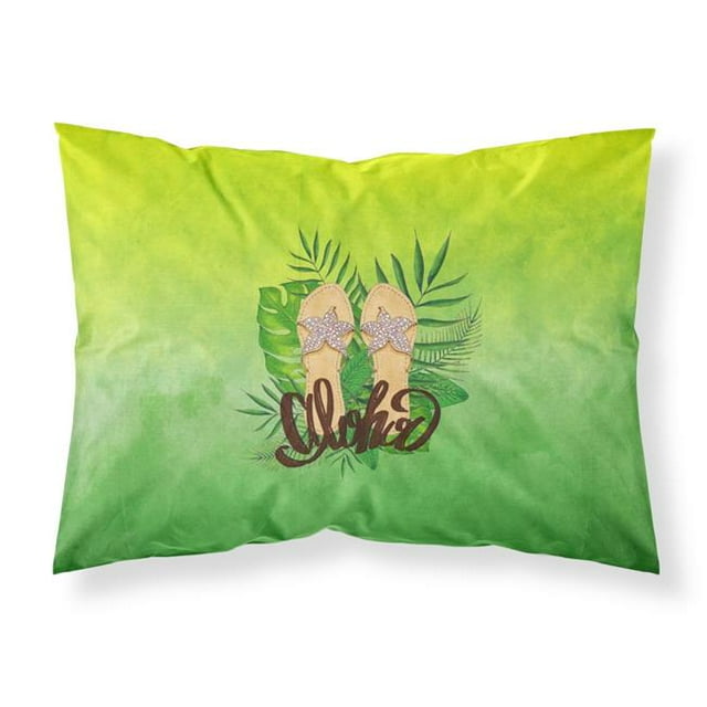 Carolines Treasures BB7449PILLOWCASE Aloha Flip Flops Fabric Standard Pillowcase