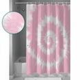 thumbnail image 3 of Shower Curtain Bathroom Set Watercolor Pink White Vortex Waterproof Fabric Shower Curtains with Grommets&Hooks Vintage Traditional Ethnic Tie-dye Privacy Bath Curtain for Bathtub 48x72in, 3 of 7
