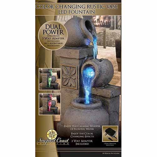 Newport Coast Collections Rustic Vases Color Changing LED Fountain Adapter