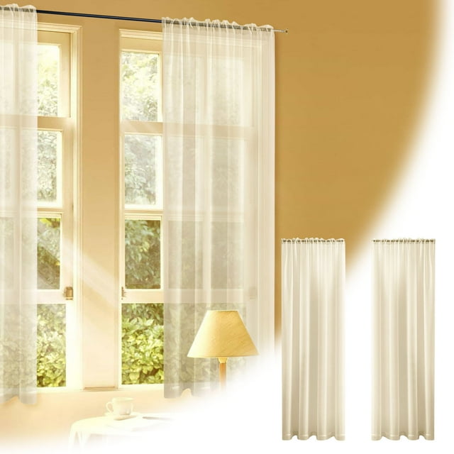 Ltdhehe Rideaux Blancs Transparents Élégants Rideaux Transparents Adaptés à la Décoration de Salons, Chambres et Fenêtres Modernes