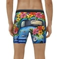 thumbnail image 4 of Salouo Floral Truck Welcome Pattern Men's Boxer Briefs, Soft & Breathable Underwear Elastic Waistband Briefs for Men,1-Pack, 4 of 7