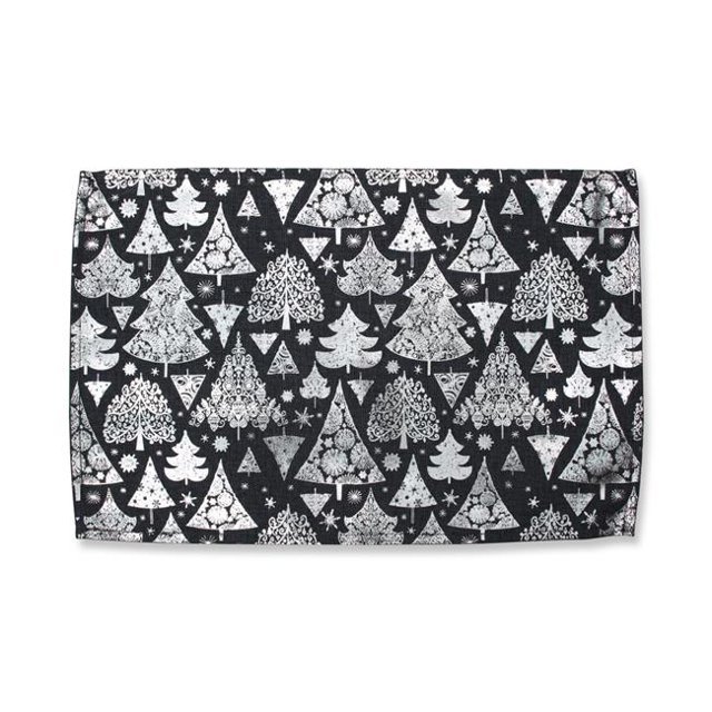 Pillow Perfect 629759 Metallic Christmas Trees Placemat&44; Gris - Lot de 2