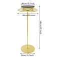 thumbnail image 3 of Round Garment Rack, 360° Rotatable Clothing Rack with Wheels and Topper, Floor Standing Retail Clothing Rack for Bedrooms Boutiques Commercial Shop (Black, Gold), 3 of 20