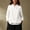 White, variant on Floleo Women's Embroidered Mandarin Collar Blouse Long Sleeve Frog Button Closure Loose Fit Casual Retro Top with Floral Pattern for Spring Fall