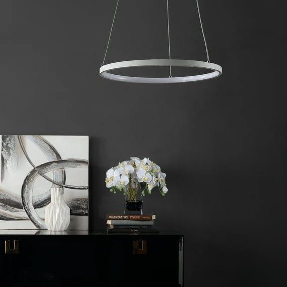 SAFAVIEH Bremi Modern Round LED White Pendant Light