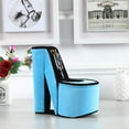 thumbnail image 4 of ORE International HBB1828 9" Tall Display Jewelry Box with Hooks, High Heel Shoe Design, Turquoise Velvet, 4 of 4