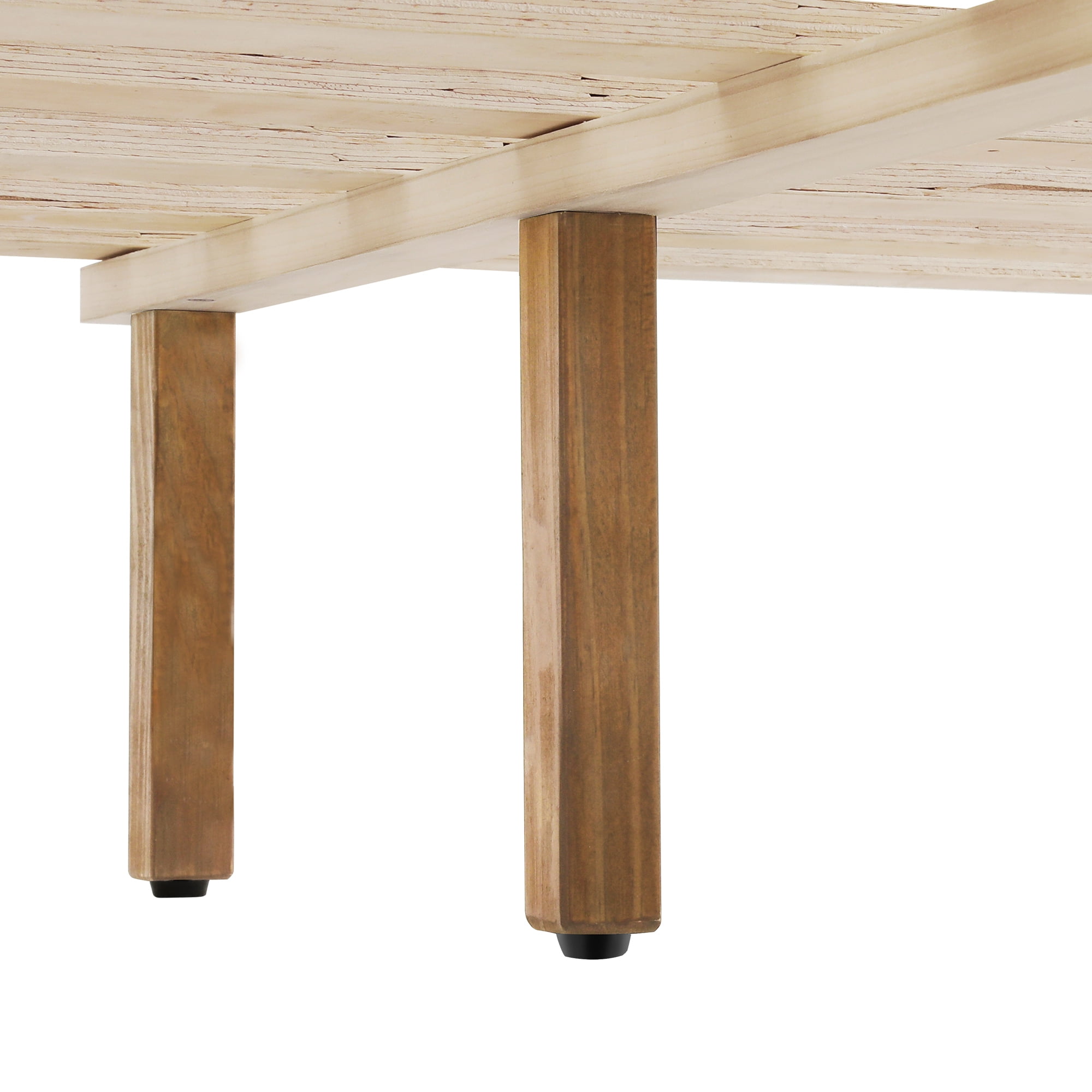 DYCANPO Queen Bed Frame with Headboard, Acacia Wood Platform, Non-Slip&Without Noise, Dark Wood