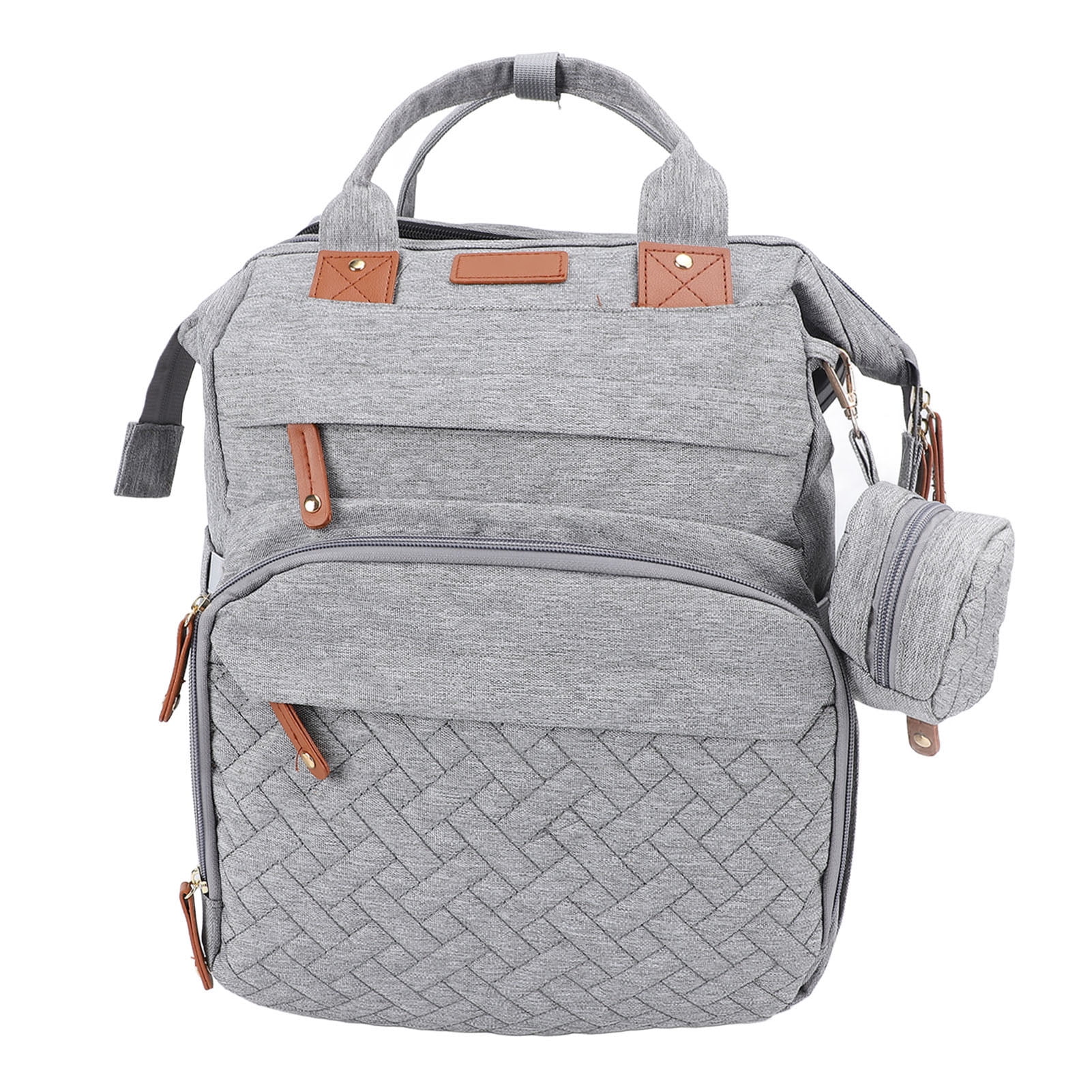 Baby Diaper Bag, USB Charging Port Multifunctional Foldable Diaper Bag Large Capacity  for Travel Gray