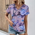 thumbnail image 1 of Fiudx Camisetas para Mujer Top Informal de Primavera y Verano de Manga Corta con Cuello En V para Mujer, 1 of 4