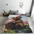 thumbnail image 5 of Fuzoiu Romantic Floral Bear Print Ultra-Soft Micro Fleece Blanket,All Seasons Flannel Throw, Lightweight Blanket for Bed, Sofa, Couch, Movie Night, Camping, and Travel-80"x60", 5 of 7