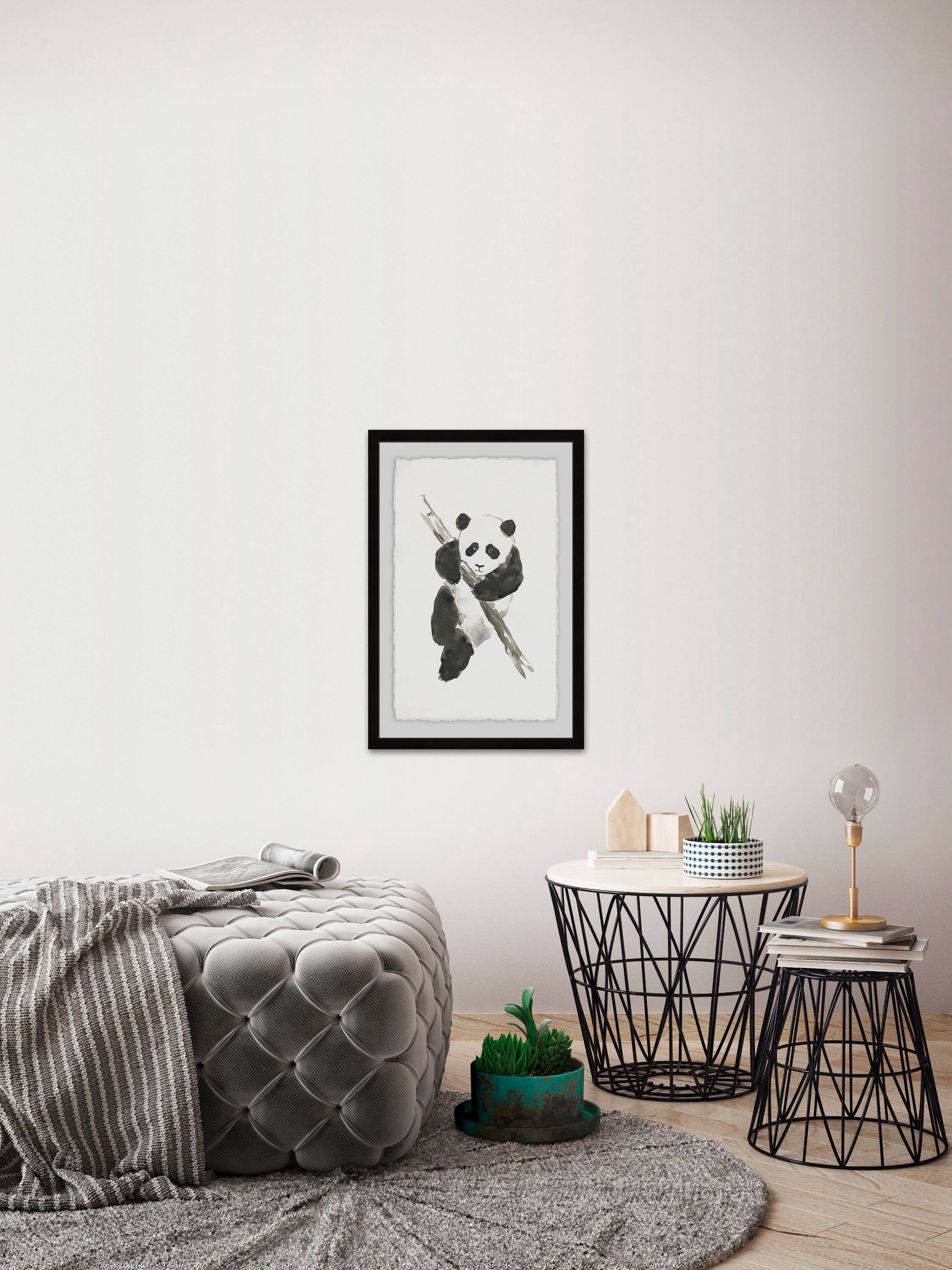 Panda on the Move Framed Painting Print