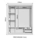 thumbnail image 4 of Ropero Closet Madesa Lyon 3 Puertas Corredizas Blanco 205 cm alto x 170 cm ancho x 46 cm fondo, 4 of 10