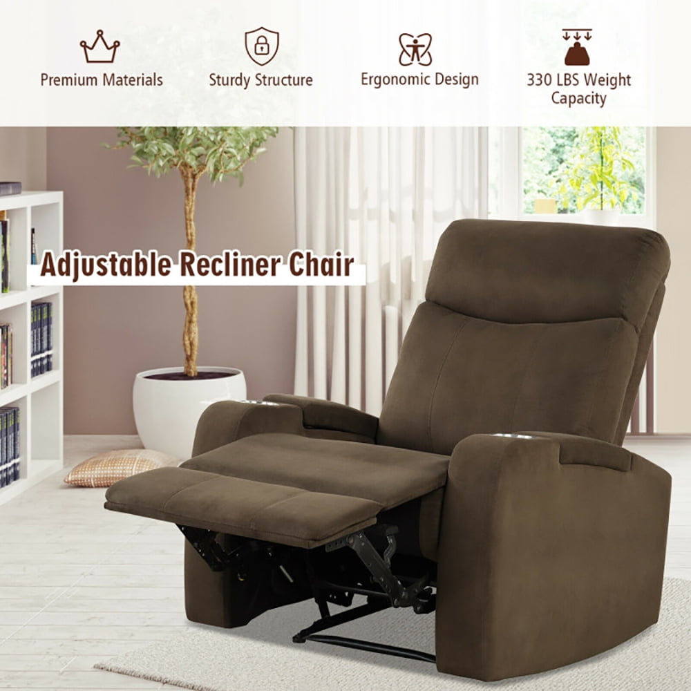 Finihen Recliner Chair, Single Sofa Lounger with Arm Storage and Cup Holder, for Living Room, Bedroom, Coffee Finihen Recliner Chair, Single Sofa Lounger with Arm Storage and Cup Holder, for Living Room, Bedroom, Coffee